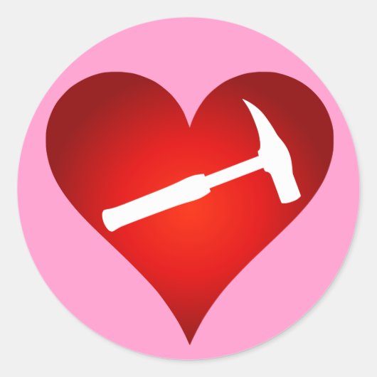 Geologistisch hart en steen Hammer Ronde Sticker (Voorkant)