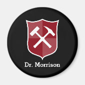 Geologist's Custom Rock Hammer en Shield Crest Magneet (Voorkant)