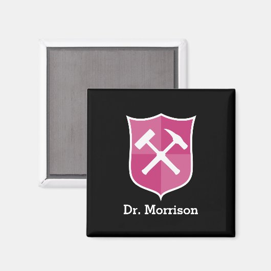 Geologist's Custom Rock Hammer en Shield Crest Magneet (Voorkant / Achterkant)