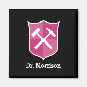 Geologist's Custom Rock Hammer en Shield Crest Magneet (Voorkant)