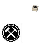 Geologist's Rock Hammer Badge Rubberstempel (Gestempeld)