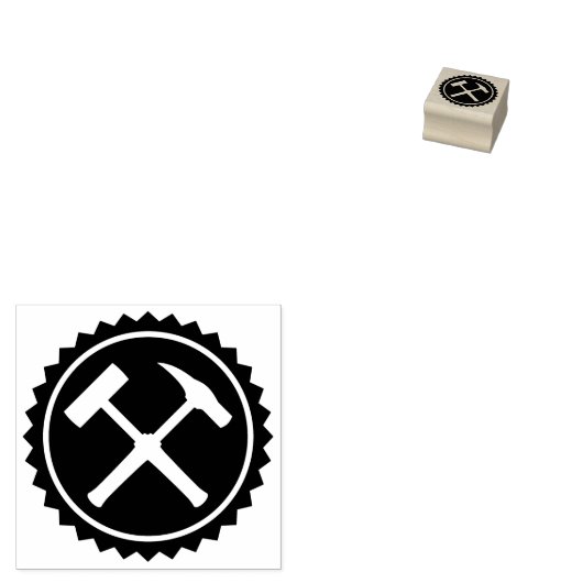 Geologist's Rock Hammer Badge Rubberstempel (Gestempeld)
