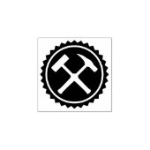 Geologist's Rock Hammer Badge Rubberstempel (Afrduk)