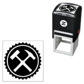 Geologist's Rock Hammer Badge Zelfinktende Stempel (In situ)