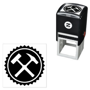 Geologist's Rock Hammer Badge Zelfinktende Stempel