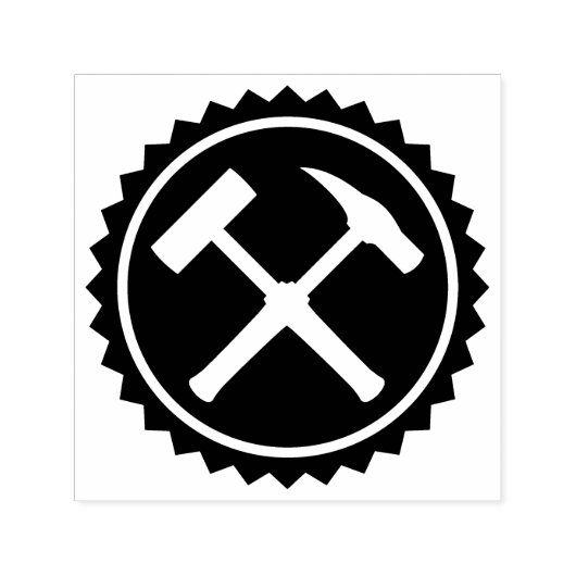 Geologist's Rock Hammer Badge Zelfinktende Stempel (Design)