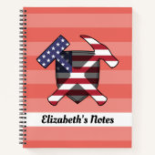 Geologist's Rock Hammer en American Flag Logo Notitieboek (Voorkant)