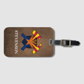 Geologist's Rock Hammer en Arizona Flag Logo Bagagelabel (Voorkant (horizontaal))