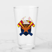 Geologist's Rock Hammer en Arizona Flag Logo Glas (Voorkant)