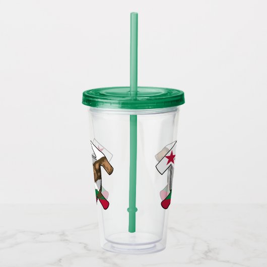 Geologist's Rock Hammer en California Flag Logo Acryl Drinkbeker (Rechts)