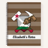 Geologist's Rock Hammer en California Flag Logo Notitieboek (Voorkant)
