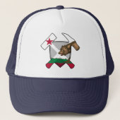 Geologist's Rock Hammer en California Flag Logo Trucker Pet (Voorkant)