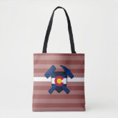 Geologist's Rock Hammer en Colorado Flag Logo Tote Bag (Voorkant)