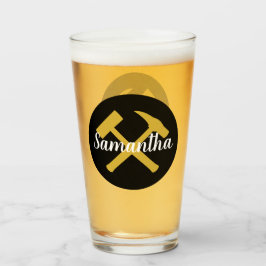 Geologist's Rock Hammer en gepersonaliseerde naam Glas