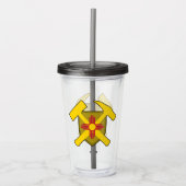 Geologist's Rock Hammer en New Mexico Flag Logo Acryl Drinkbeker (Voorkant)