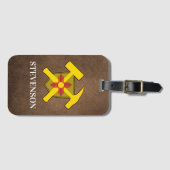 Geologist's Rock Hammer en New Mexico Flag Logo Bagagelabel (Voorkant (horizontaal))