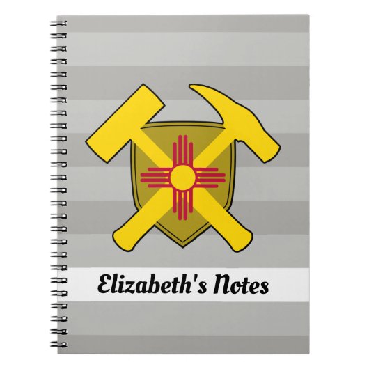 Geologist's Rock Hammer en New Mexico Flag Logo Notitieboek (Voorkant)