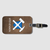 Geologist's Rock Hammer en Schotse Vlag Logo Bagagelabel (Voorkant (horizontaal))