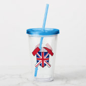 Geologist's Rock Hammer en Union Jack Logo Acryl Drinkbeker (Achterkant)