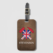 Geologist's Rock Hammer en Union Jack Logo Bagagelabel (Voorkant (verticaal))