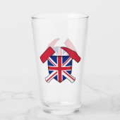Geologist's Rock Hammer en Union Jack Logo Glas (Achterkant)
