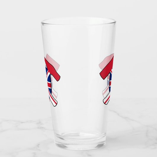 Geologist's Rock Hammer en Union Jack Logo Glas (Links)