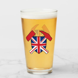 Geologist's Rock Hammer en Union Jack Logo Glas