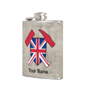 Geologist's Rock Hammer en Union Jack Logo Heupfles (Links)