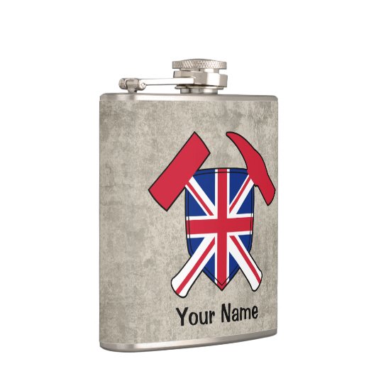 Geologist's Rock Hammer en Union Jack Logo Heupfles (Rechts)