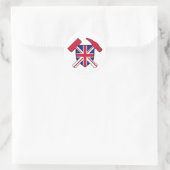 Geologist's Rock Hammer en Union Jack Logo Ronde Sticker (Tas)