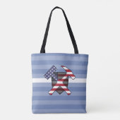 Geologist's Rock Hammer Logo met Amerikaanse vlag Tote Bag (Achterkant)