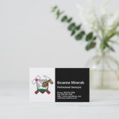 Geologist's Rock Hammer Logo met Californische vla Visitekaartje (Staand voorkant)