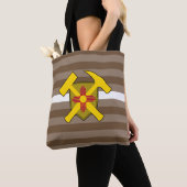 Geologist's Rock Hammer Logo met New Mexico Flag Tote Bag (Dichtbij)