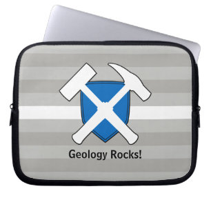Geologist's Rock Hammer Logo met Schotse vlag Laptop Sleeve