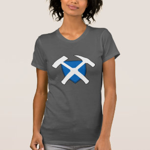 Geologist's Rock Hammer Logo met Schotse vlag T-shirt