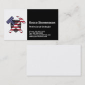 Geologist's Rock Hammer Logo met USA Flag Visitekaartje (Voorkant / Achterkant)