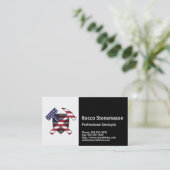 Geologist's Rock Hammer Logo met USA Flag Visitekaartje (Staand voorkant)