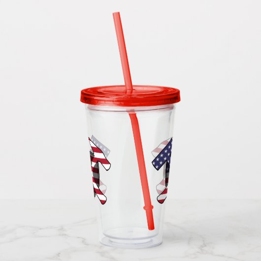 Geologist's Rock Hammer met Amerikaanse vlag Acryl Drinkbeker (Links)