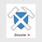 Geologist's Rock Hammer met Vlag van Schotland Sticker (Vel)