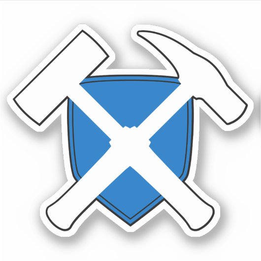 Geologist's Rock Hammer met Vlag van Schotland Sticker (Voorkant)