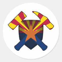 Geologist's Rock Hammer Shield - Arizona State Fla