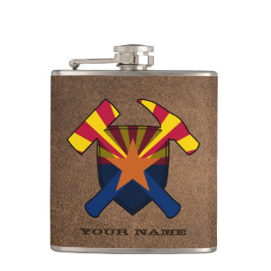 Geologist's Rock Hammer Shield - Arizona Vlag Heupfles