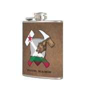 Geologist's Rock Hammer Shield - Californië Vlag Heupfles (Links)