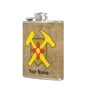 Geologist's Rock Hammer Shield - New Mexico Vlag Heupfles (Links)