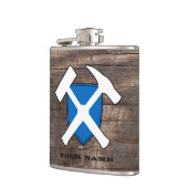 Geologist's Rock Hammer Shield - Vlag van Schotlan Heupfles (Links)