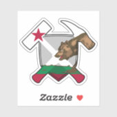 Geologist's Rock Hammers - California Flag Vinyl Sticker (Vel)