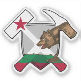 Geologist's Rock Hammers - California Flag Vinyl Sticker