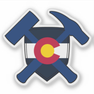 Geologist's Rock Hammers - Colorado Staat Vlag Sticker