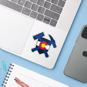 Geologist's Rock Hammers - Colorado Staat Vlag Sticker (Laptop met iPhone)