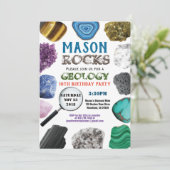 Geology Birthday Party Rocks Gemstenen Crystals Kaart (Staand voorkant)
